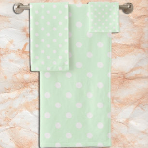 Conjunto De Toalhas Bolinhas Verde
