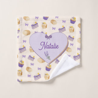 Conjunto De Toalhas Bolo de Limão e Lavanda Design de Assados em Aquar