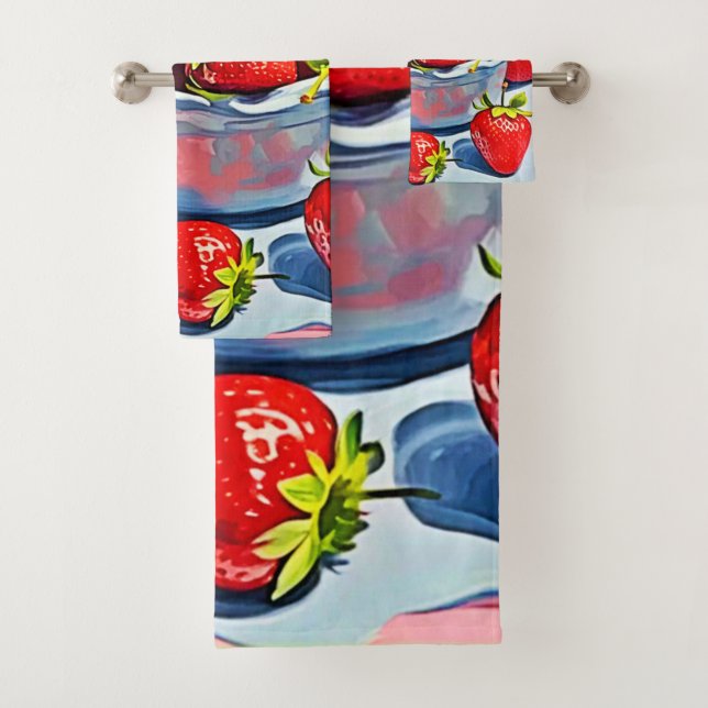 Conjunto De Toalhas Bolsa de Morango Fresca (Insitu)