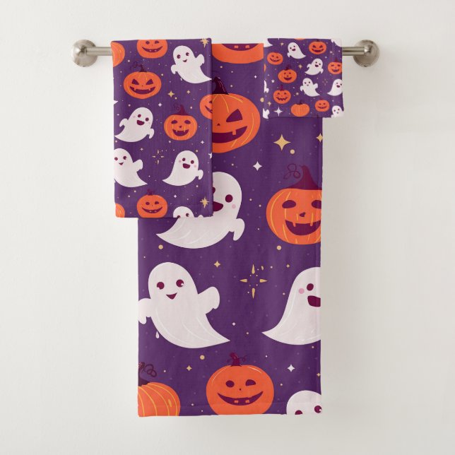 Conjunto De Toalhas Bombas de halloween e fantasmas (Insitu)