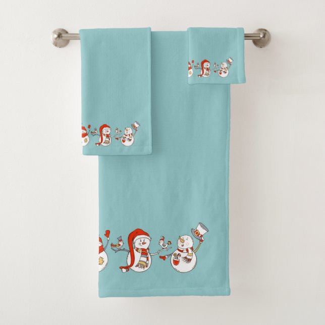 Conjunto De Toalhas Boneco de Neve de Natal (Insitu)