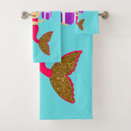 Conjunto De Toalhas Bonita Sereia de Natal Santa Chapéu no Mar