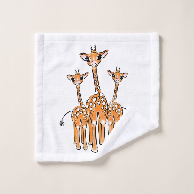 Conjunto De Toalhas Bonitinha girafa, safari animais Bath Towel Set (Pano de lavar)