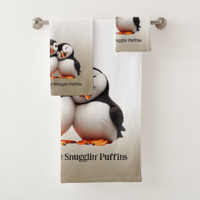 Conjunto De Toalhas Bonitinho Como Puffins De Snugglin (Insitu)