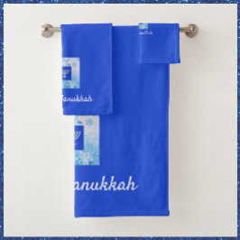 Conjunto De Toalhas Bonito Blue Menorah Hanukkah