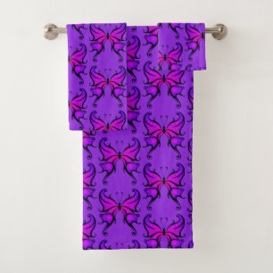 Conjunto De Toalhas Bonito Borboleta Roxa