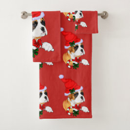 Conjunto De Toalhas Bonito Boxer Puppy Natal