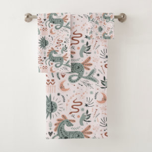 Conjunto De Toalhas Bonito e bonito padrão animal para uma menina ador