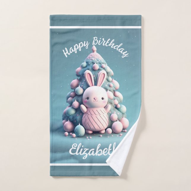 Conjunto De Toalhas Bonito, engraçado, coelho, estilo kawaii (Toalha de mão)