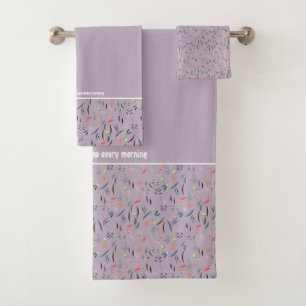 Conjunto De Toalhas Bonito Escritura Personalizável do LILAC MAUVE FLo