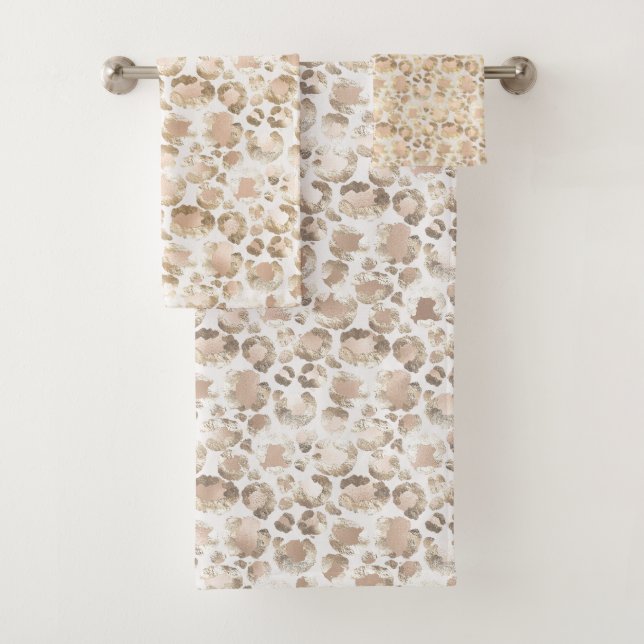 CONJUNTO DE TOALHAS BONITO LEOPARD SPOT PATTERNED BATHROOM TOWEL SET (Insitu)