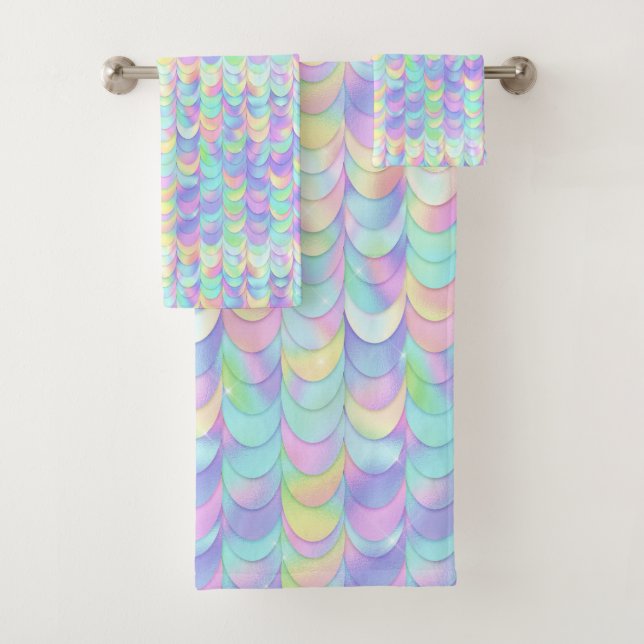 Conjunto De Toalhas Bonito Pastel Rainbow Scale BATHROOM TOWEL SET (Insitu)