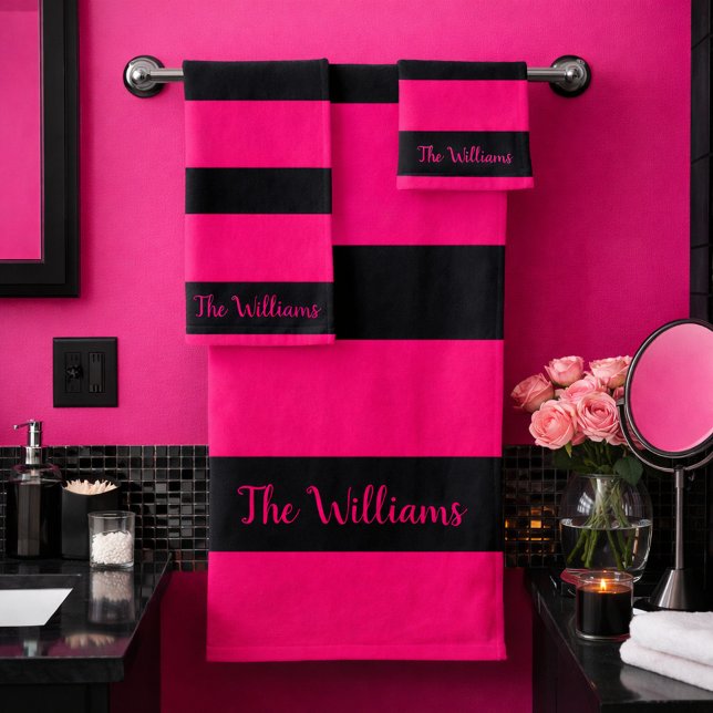 Conjunto De Toalhas Bonito rosa e preto (Criador carregado)