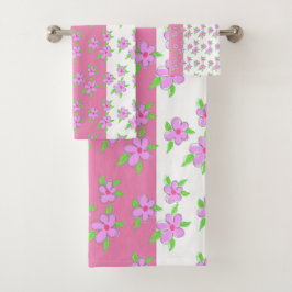 Conjunto De Toalhas Bonito Rosa Flor