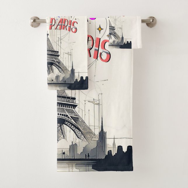 Conjunto De Toalhas Bonjour Colorful Paris (Insitu)