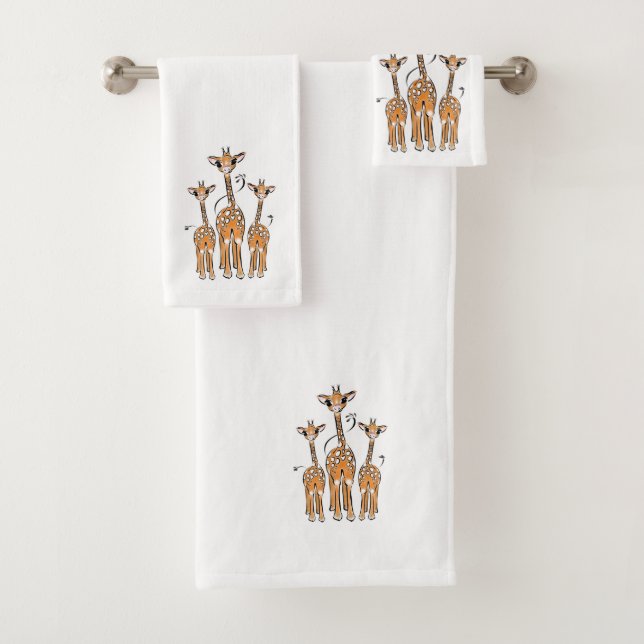 Conjunto De Toalhas Bons Bebês Girafa, animais safari (Insitu)