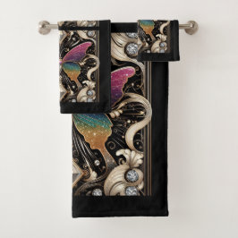 Conjunto De Toalhas Borboleta Arco-íris Art Déco Art Nouveau