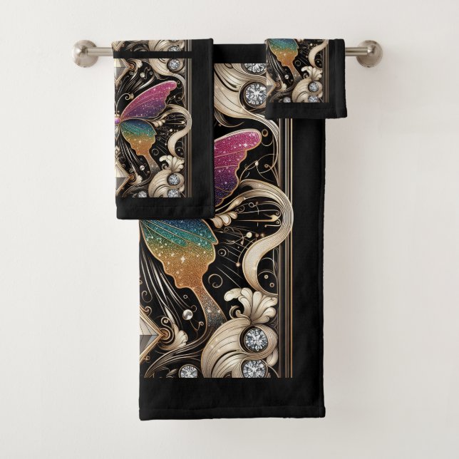 Conjunto De Toalhas Borboleta Arco-íris Art Déco Art Nouveau (Insitu)