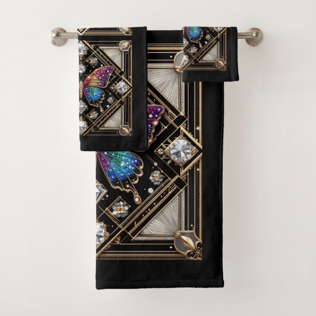 Conjunto De Toalhas Borboleta Arco-íris Art Déco Art Nouveau (Insitu)