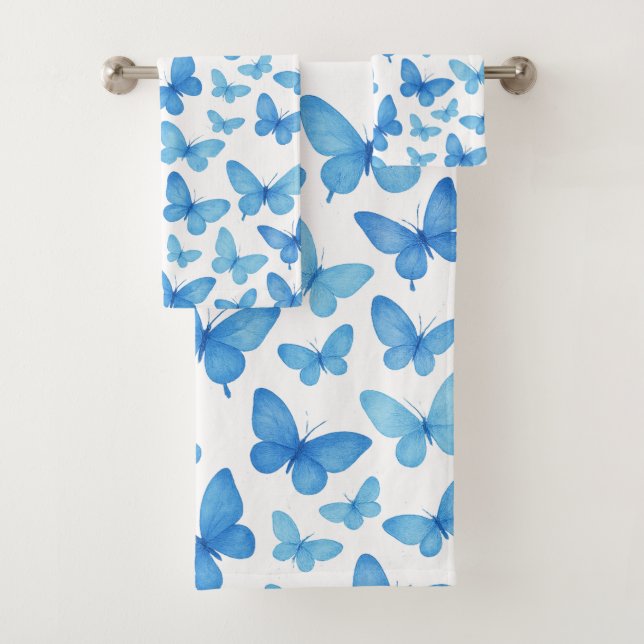 Conjunto De Toalhas Borboleta Azul (Insitu)