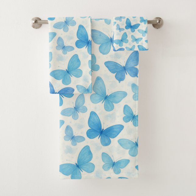 Conjunto De Toalhas Borboleta Azul (Insitu)