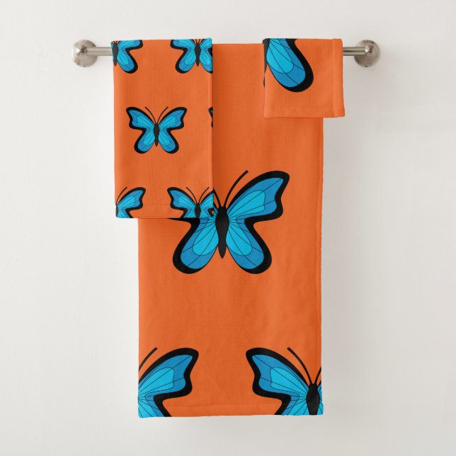 Conjunto De Toalhas Borboleta Azul (Insitu)
