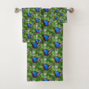 Conjunto De Toalhas Borboleta Azul