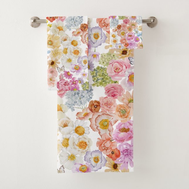 Conjunto De Toalhas Borboleta Floral Floração de Verão (Insitu)