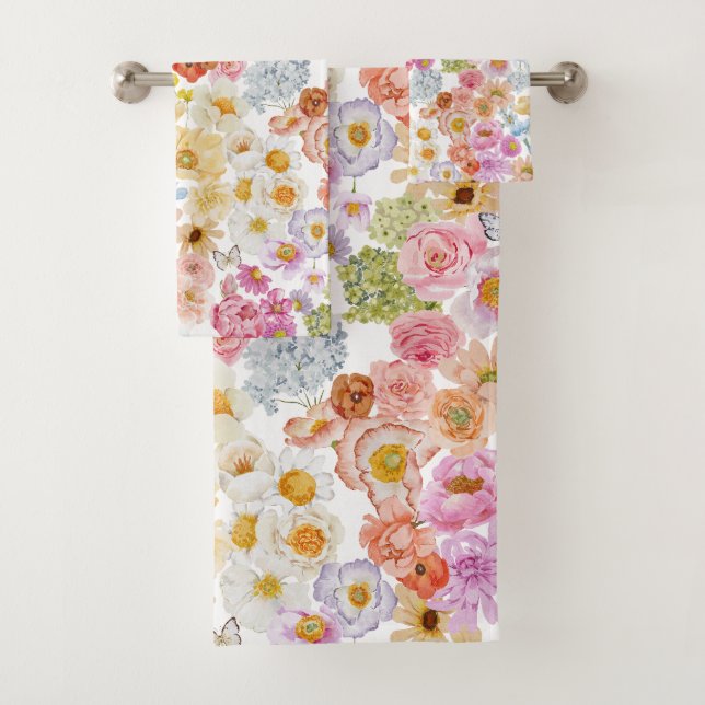 Conjunto De Toalhas Borboleta Floral Florescer de Verão (Insitu)