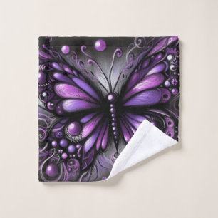 Conjunto De Toalhas Borboleta Gótica Whimsical Purple Black Colortion