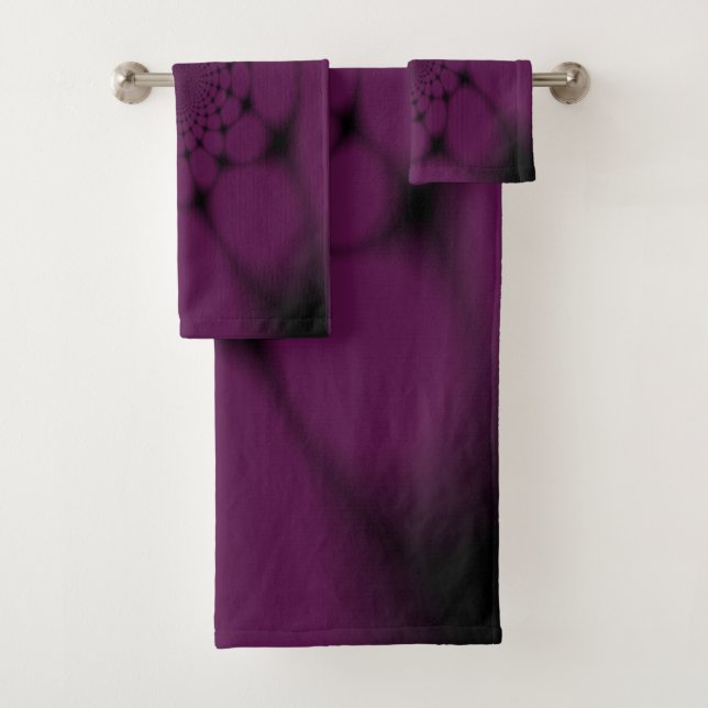 Conjunto De Toalhas Borboleta Pétala Preto Roxo (Insitu)