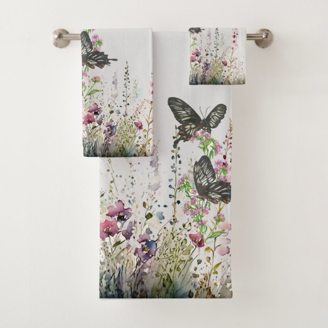 Conjunto De Toalhas Borboleta-Rosa de-Ceilão pintada à mão (Insitu)