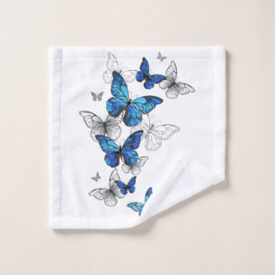 Conjunto De Toalhas Borboletas Azuis Morpho