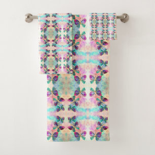 Conjunto De Toalhas Borboletas Coloridas Bonitas