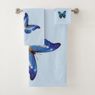 Conjunto De Toalhas Borboletas do Morpho Azul