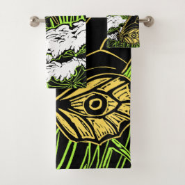 Conjunto De Toalhas Borboletas e renda da Rainha Anne