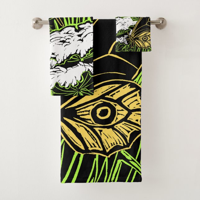 Conjunto De Toalhas Borboletas e renda da Rainha Anne (Insitu)