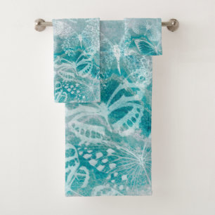 Conjunto De Toalhas Borboletas marinhas verdes