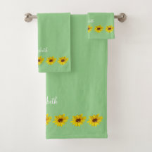 Borda Sunflower em Verde com Nome