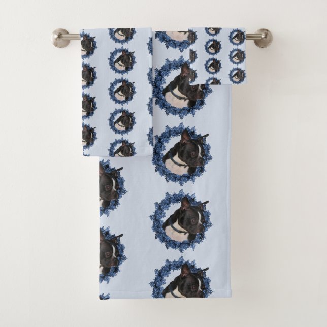 Conjunto De Toalhas Boston Terrier Dog Animal      (Insitu)