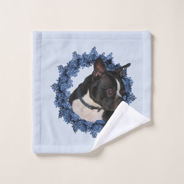 Conjunto De Toalhas Boston Terrier Dog Wreath (Pano de lavar)
