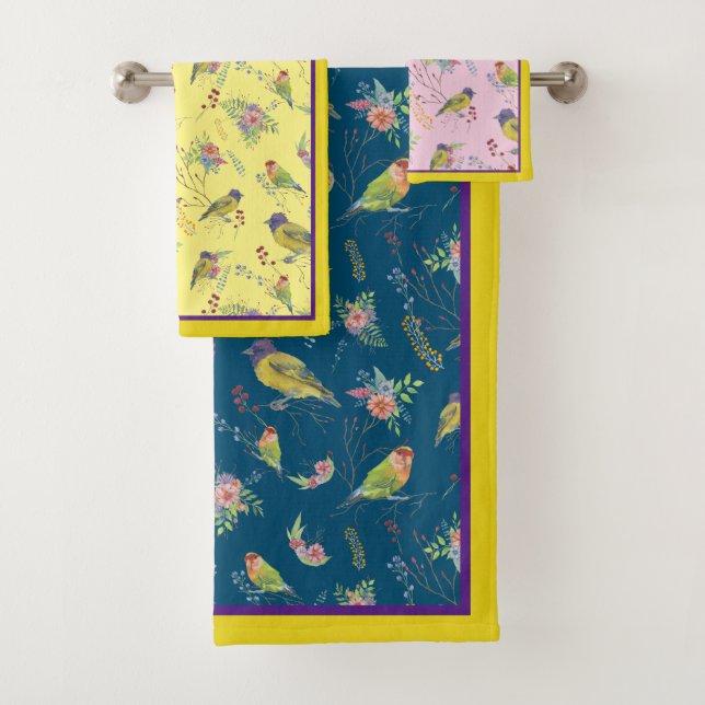 Conjunto De Toalhas Botânica de Pássaros (Insitu)