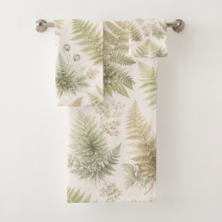 Conjunto De Toalhas Botanical Fern Pattern
