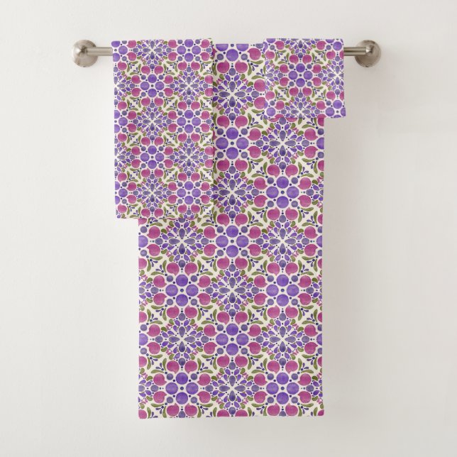 Conjunto De Toalhas Botanical Pop - Berry (Insitu)