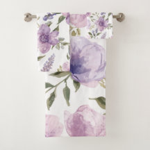 Botânico Aquarela Floral Roxo Lavanda
