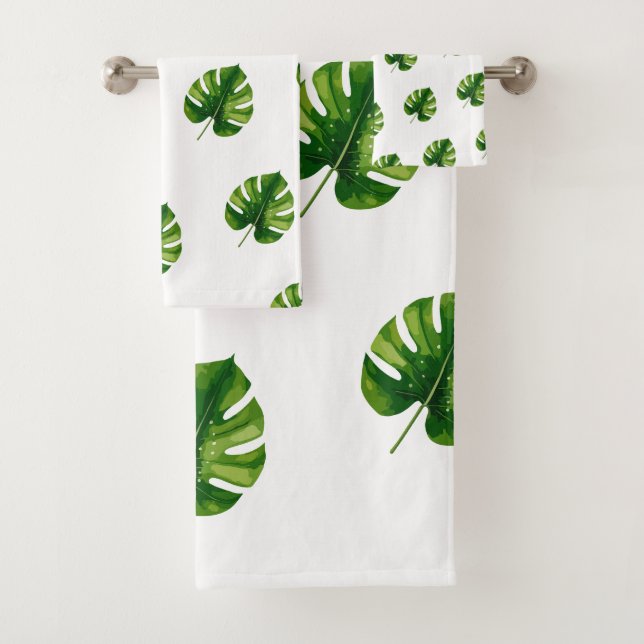 Conjunto De Toalhas Botânico Artístico em Aquarela (Insitu)
