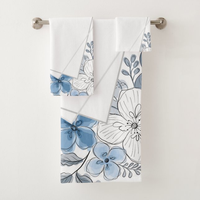 Conjunto De Toalhas Botânico Artístico em Aquarela (Insitu)
