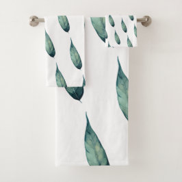 Conjunto De Toalhas Botânico Artístico em Aquarela