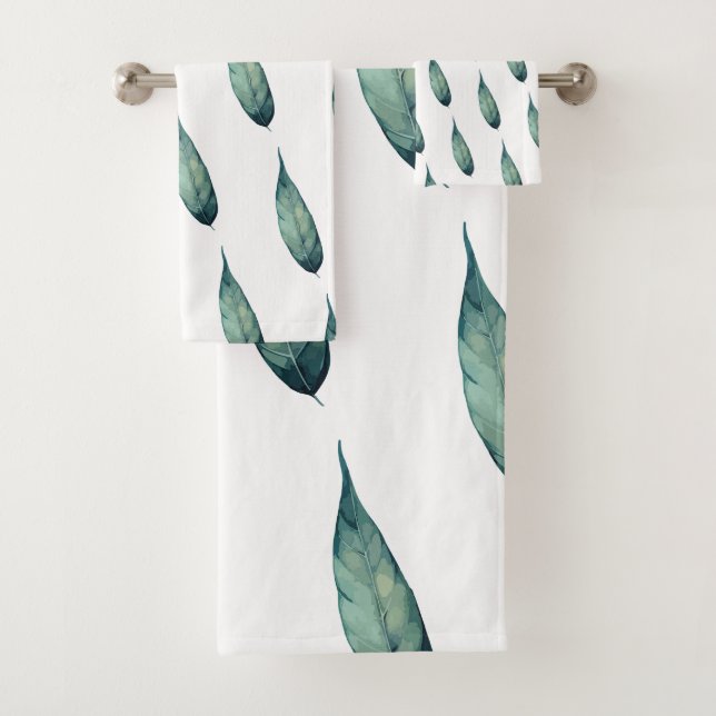 Conjunto De Toalhas Botânico Artístico em Aquarela (Insitu)