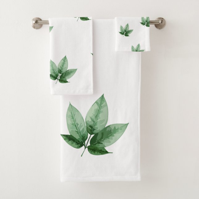 Conjunto De Toalhas Botânico Artístico em Aquarela (Insitu)